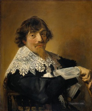フランス・ハルス Painting - おそらくニコラエス・ハッセラール オランダ黄金時代のフランス・ハルスと思われる男性の肖像